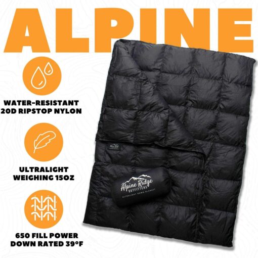 Alpine Ridge Outfitters Ultralight Down Camping Blanket - Image 4