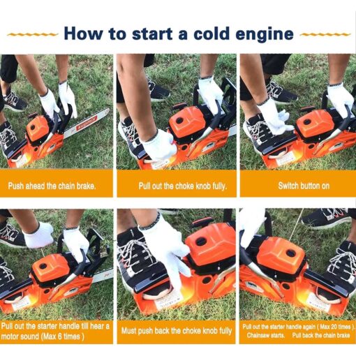 Gas Chainsaw 62CC Power Chain Saw 20 Inch Guide Board Chain saws 2-Cycle Gasoline Handheld Cordless Petrol Chain saws for Trees Gas Powered Farm - Image 4