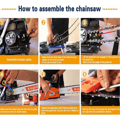 Gas Chainsaw 62CC Power Chain Saw 20 Inch Guide Board Chain saws 2-Cycle Gasoline Handheld Cordless Petrol Chain saws for Trees Gas Powered Farm - Image 5