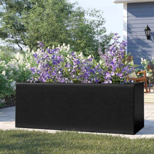 Barclay Fiberglass Planter Box Color Black - Image 2