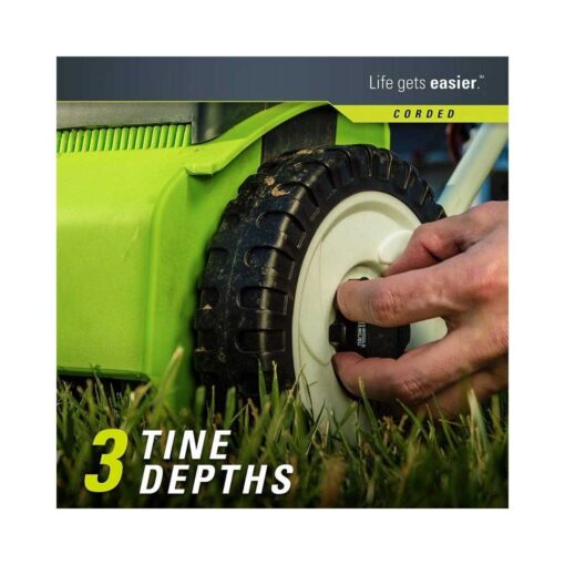 Greenworks 14 in. 10 Amp Corded Electric Dethatcher - Image 2