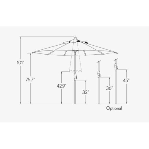 Furniture Closeout! Sunbrella Patio Umbrella Outdoor Bronze 9' Auto-Tilt - Image 3