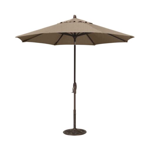 Furniture Closeout! Sunbrella Patio Umbrella Outdoor Bronze 9' Auto-Tilt