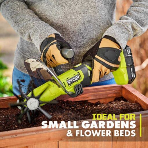RYOBI ONE+ 18V Cordless Compact Battery Cultivator with 2.0 Ah Battery and Charger - Image 2
