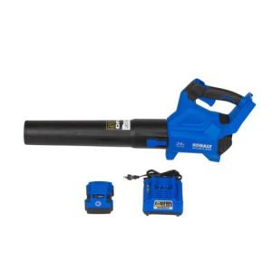 Kobalt KHB 4224A-03 24-volt Max 500-CFM 120-MPH Brushless Handheld Cordless Electric Leaf Blower 4 Ah