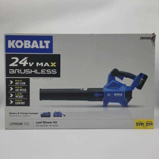 Kobalt KHB 4224A-03 24-volt Max 500-CFM 120-MPH Brushless Handheld Cordless Electric Leaf Blower 4 Ah - Image 3