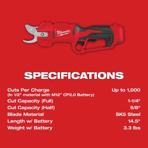 Milwaukee 2534-21 M12 Brushless Pruning Shears Kit - Image 4