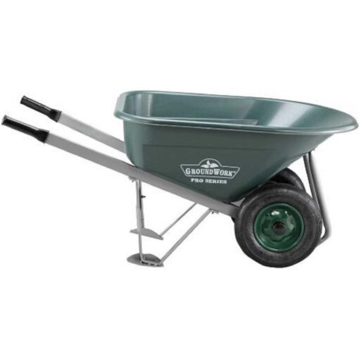 Groundwork Wb8001p-1 Pro Poly Wheelbarrow 8 cu. ft./600 lb Capacity