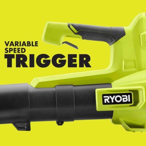 RYOBI ONE+ 18V 100 MPH 325 CFM Cordless Battery Variable Speed Jet Fan Leaf Blower w Leaf - Image 5