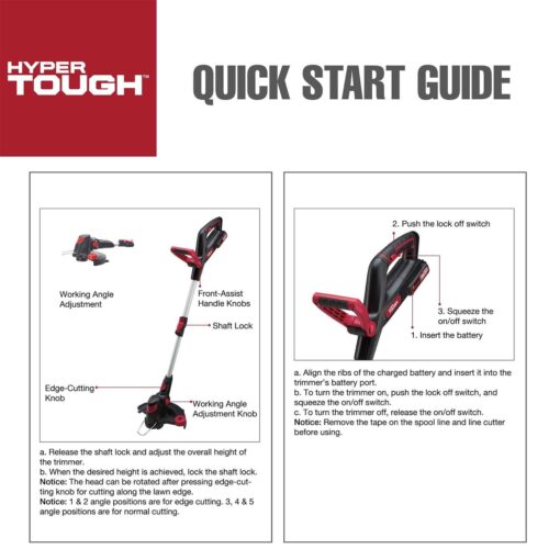 Hyper Tough 20V Max Cordless 12-Inch String Trimmer - Image 5