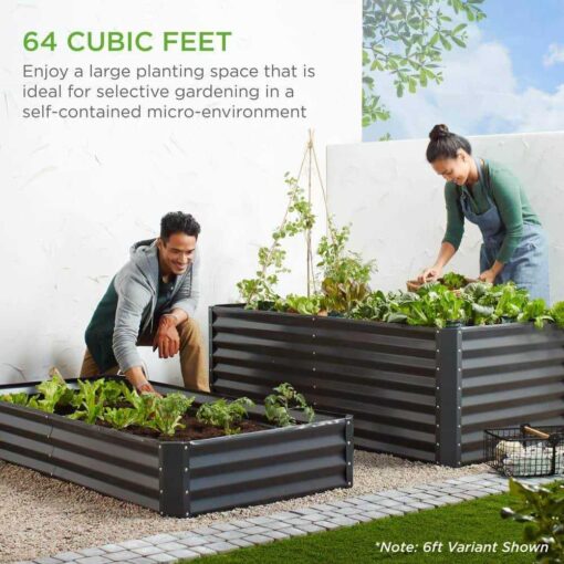 Best Choice Products 8x4x2ft Outdoor Metal Raised Garden Bed - Image 5