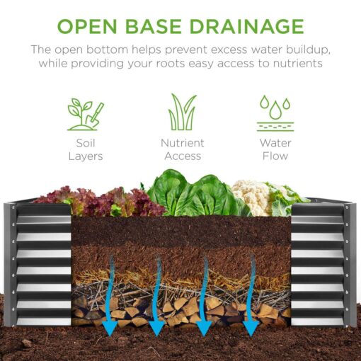 Best Choice Products 8x4x2ft Outdoor Metal Raised Garden Bed - Image 5