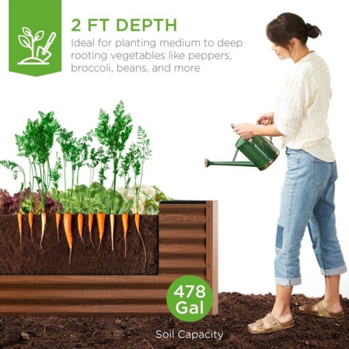 Best Choice Products 8x4x2ft Outdoor Metal Raised Garden Bed - Image 2