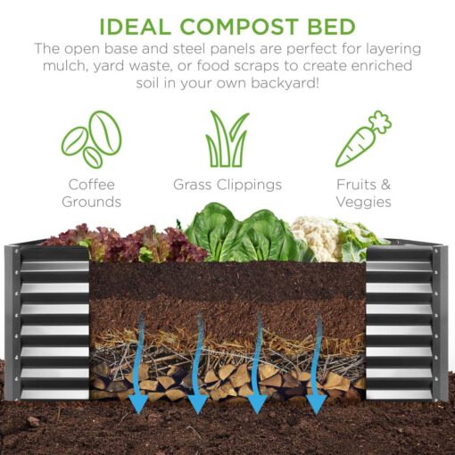 Best Choice Products 8x4x2ft Outdoor Metal Raised Garden Bed - Image 5