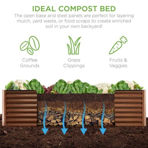 Best Choice Products 8x4x2ft Outdoor Metal Raised Garden Bed - Image 4