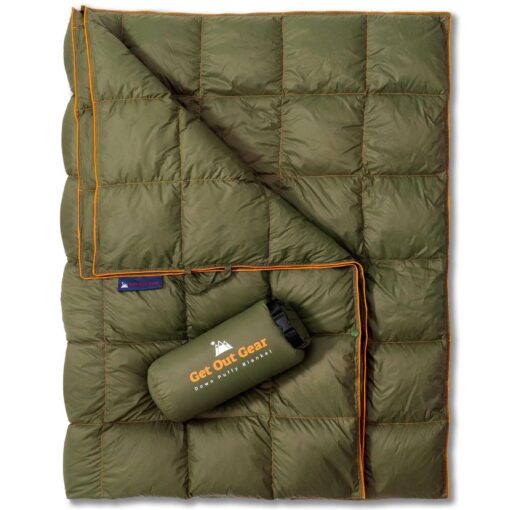 Get Out Gear Down Camping Blanket Puffy, Packable, Lightweight and Warm
