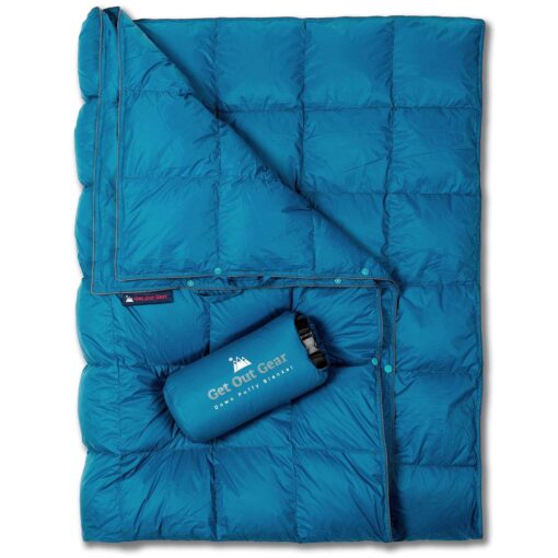 Get Out Gear Down Camping Blanket Puffy, Packable, Lightweight and Warm