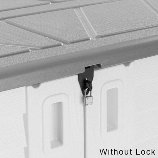 Outdoor Garden 4 ft. W x 2 ft. D Plastic Horizontal Garage Shed KINYING - Image 3