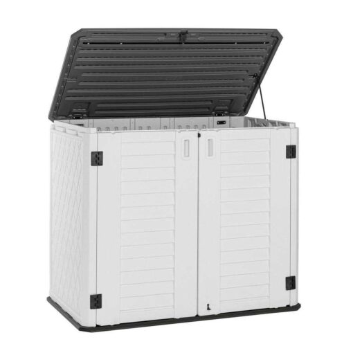 Outdoor Garden 4 ft. W x 2 ft. D Plastic Horizontal Garage Shed KINYING - Image 5