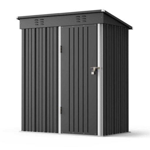 Aiho 5’x 3' Metal Outdoor Storage Shed with Lockable Door for Garden Backyard Patio - Image 2