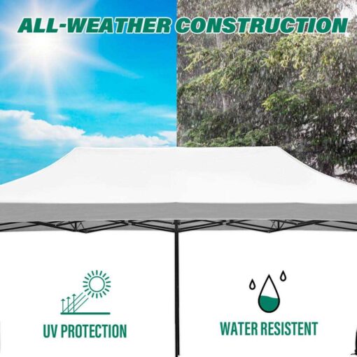 FDW pop up Canopy 10×20 pop up Canopy Tent Folding Protable Ez up Canopy Party Tent Sun Shade Wedding Instant Better Air Circulation Outdoor Gazebo - Image 5