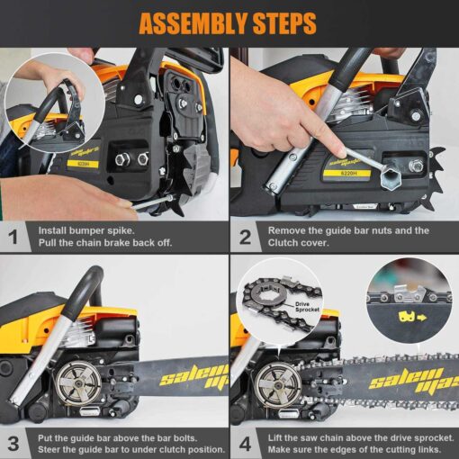 Salem Master 6220H Chainsaw for Trees Gas Powered 62cc 2-Cycle Gas Chainsaw - Image 5