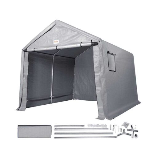 VEVOR Portable Shed Outdoor Storage Shelter 7 x 12 x 7.36 ft Heavy Duty All-Season Instant Storage Tent Tarp Sheds with Roll-up Zipper Door and - Image 5