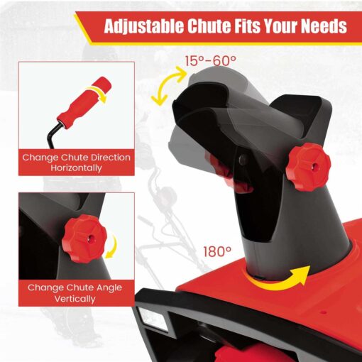 Costway 20 Inch 120V 15Amp Electric Snow Thrower with 180° Rotatable Chute - Image 3