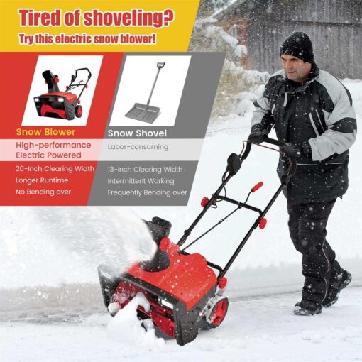 Costway 20 Inch 120V 15Amp Electric Snow Thrower with 180° Rotatable Chute - Image 4