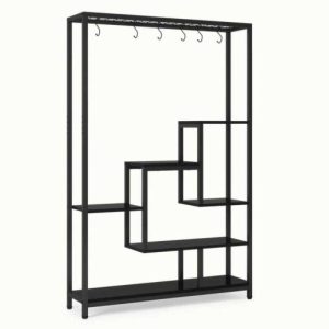 BYBLIGHT Wellston 70.86 5-Tier Wooden Indoor Plant Stand