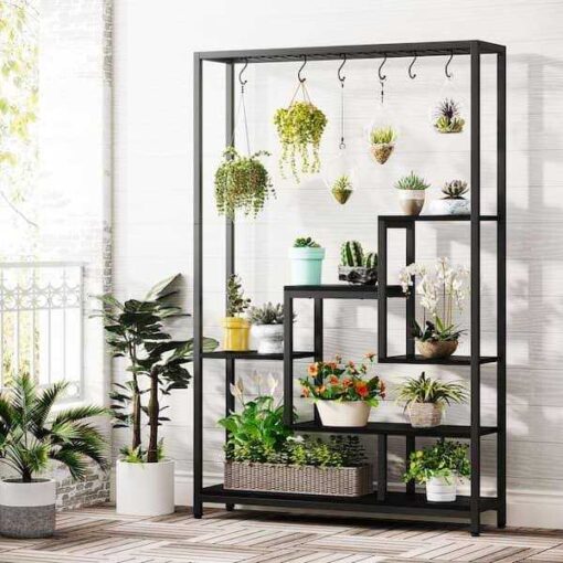 BYBLIGHT Wellston 70.86 5-Tier Wooden Indoor Plant Stand - Image 2