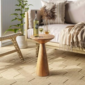 Cozayh Farmhouse Pedestal End Table Round Martini Table Wood Plant Stand Rustic Small Drink Table for Living Room