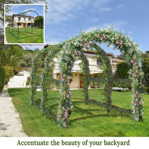 Benefit-USA Multi-Size Large Garden Support Arch Frame Climbing Plant Arch Arbor for Flowers/Fruits/Vegetables - Image 2