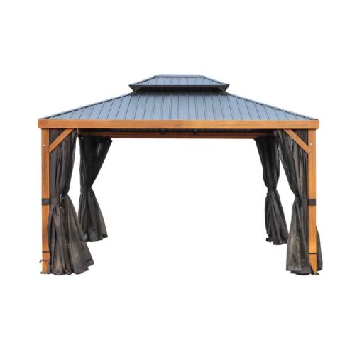 Gazebo Penguin Yosemite 10 ft x 12 ft Black Polyester Curtains - Image 4