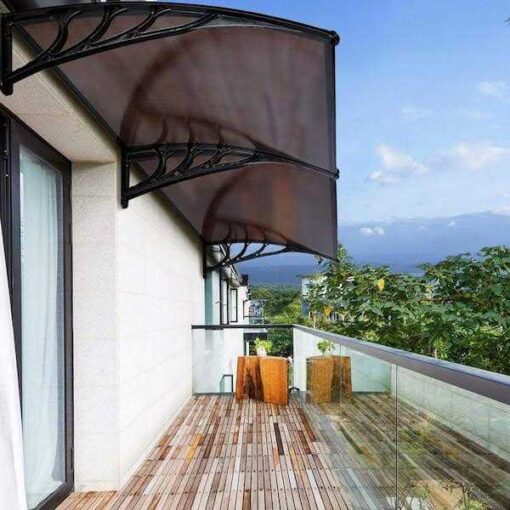 Vivohome Polycarbonate Window Door Awning Canopy Black Bracket 40 Inch x - Image 2