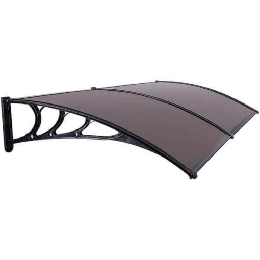Vivohome Polycarbonate Window Door Awning Canopy Black Bracket 40 Inch x - Image 3