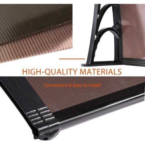 Vivohome Polycarbonate Window Door Awning Canopy Black Bracket 40 Inch x - Image 4