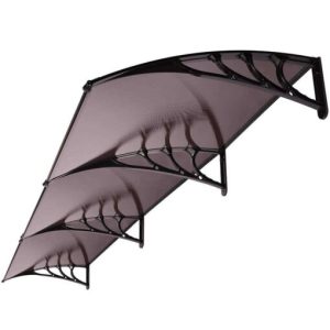 Vivohome Polycarbonate Window Door Awning Canopy Black Bracket 40 Inch x