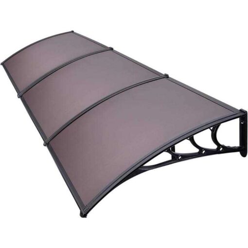 Vivohome Polycarbonate Window Door Awning Canopy Black Bracket 40 Inch x - Image 3
