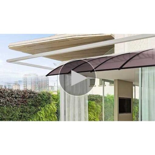 Vivohome Polycarbonate Window Door Awning Canopy Black Bracket 40 Inch x - Image 4