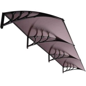 Vivohome Polycarbonate Window Door Awning Canopy Black Bracket 40 Inch x