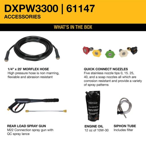 DEWALT 3300 PSI 2.4 GPM Gas Cold Water Pressure Washer 61147S - DXPW3300S - Image 3