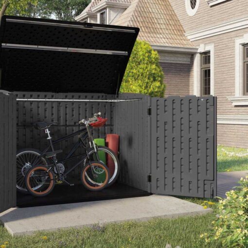 Suncast Storage Shed The Stow Away 5 ft. x 3 ft. Resin Horizontal with Floor Kit - Image 2