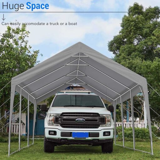 Peaktop Outdoor Upgraded Heavy Duty Carport Car Canopy Portable - Image 2