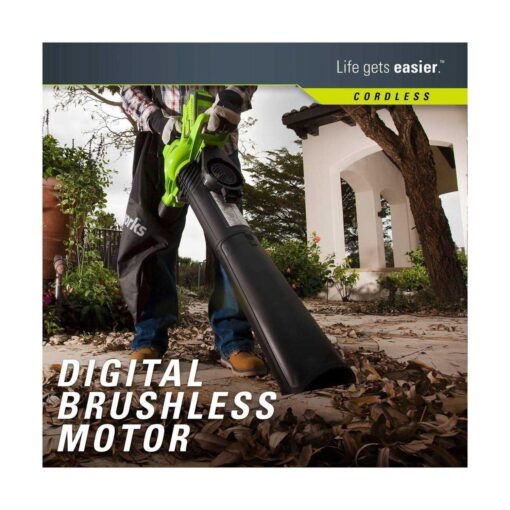 Greenworks 40V Brushless Cordless Leaf Blower / Vacuum 24312VT - Image 5