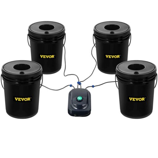 VEVOR DWC Hydroponic System 5 Gallon 4-8 Buckets Deep Water Culture Growing Bucket Hydroponics Grow Kit - Image 4
