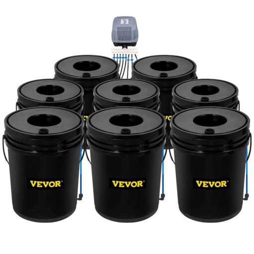 VEVOR DWC Hydroponic System 5 Gallon 4-8 Buckets Deep Water Culture Growing Bucket Hydroponics Grow Kit - Image 5