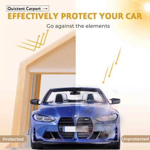 Quictent 20' x 10' Car Shelter with Windows - Image 5