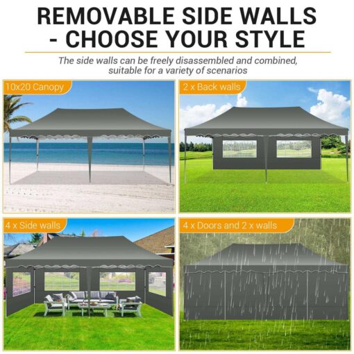 Sanopy Canopy Pop Up Canopy Party Tent Heavy Duty Waterproof Commercial Instant Canopy Removable Sidewalls Outdoor - Image 4