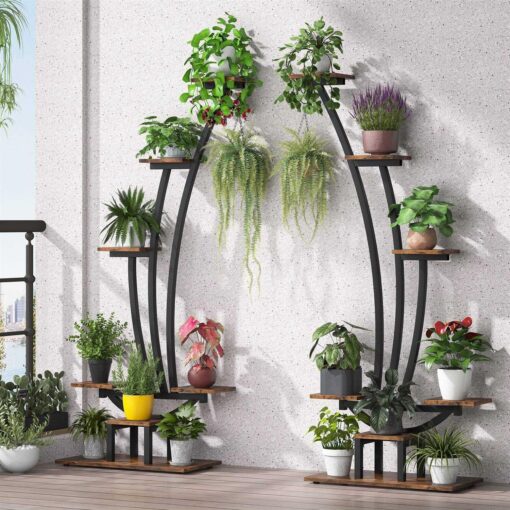 Indoor Plant Stand Pack of 2 6-Tier Flower Rack for Home Garden - Image 2